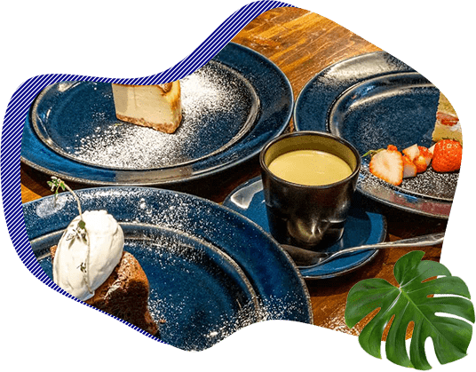 自家製スイーツを堪能する